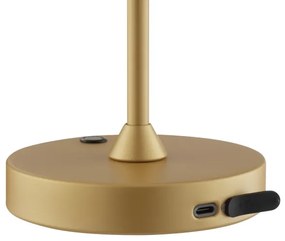Brilliant - Lampă de birou tactilă, reîncărcabilă și dimabilă ELORA LED/2,5W/5V 2700K IP44 aurie