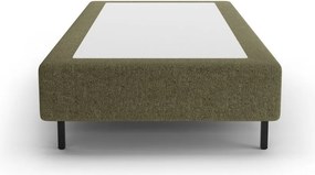 Pat verde tapițat fără tăblie 90x200 cm Whale – Micadoni