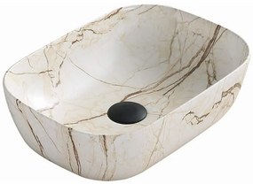Mexen Rita chiuvetă pe blat 45 x 32 cm, Piatră bej - 21084592