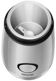 Râșniță electrică pentru boabe de cafea 60 g 150W/230V albă/crom Sencor