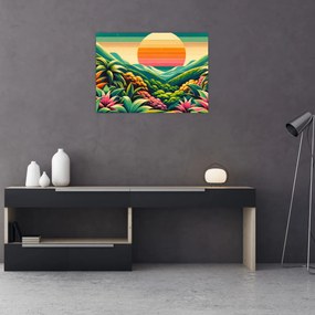 Tablou - Apus de soare multicolor (70x50 cm)
