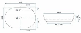 Lavoar pe blat Rea Aura 61 cm