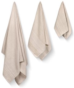 Prosoape de baie bej 3 buc. din bumbac din frotir Piramit – Foutastic