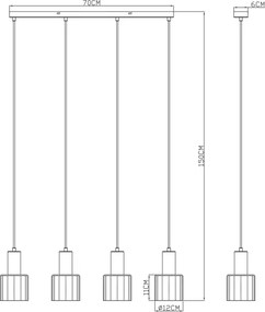 Globo 54318-4H - Lustră suspendată pe cablu WALTON 4xE27/40W/230V