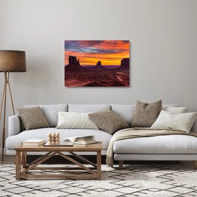 Tablou pe sticlă - Monumentul Valley în Arizona (70x50 cm)