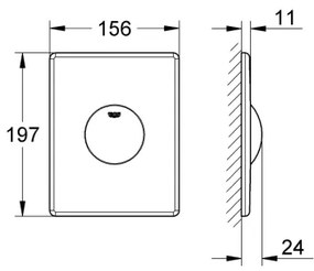 GROHE SKATE 38573SH0 - Plăcuță de acționare 156 × 197 mm, albă