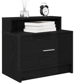 vidaXL Noptiera cu sertar stejar negru 51x31x47 cm