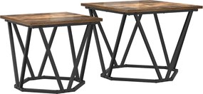 vidaXL Set măsuțe laterale 2 pcs Stejar fumuriu