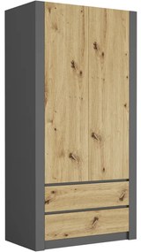 Dulap modern cu două uși MODERN B20 180 x 90 x 55 cm - diferite variante de culoare artisan mix antracit