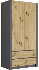 Dulap modern cu două uși MODERN B20 180 x 90 x 55 cm - diferite variante de culoare artisan mix antracit