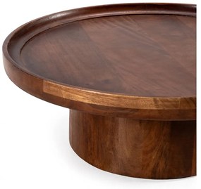 Măsuță de cafea maro închis rotundă din lemn de mango 80x80 cm Giselle – Marckeric
