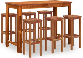 vidaXL Set bar de grădină, 7 piese, lemn masiv de acacia