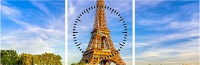 Tablou- Turnul Eifel (cu ceas) (90x30 cm)