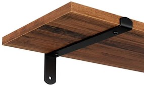 Set de 2 rafturi de perete SHELFY, maro/negru