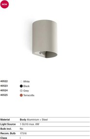 Aplica perete aluminiu negru, 1xGU10, SOLE round