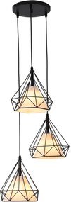 Light Prestige Nola lampă suspendată 3x60 W alb-negru LP-076/3PBK