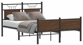vidaXL Cadru pat fără saltea stejar maro 120x190 cm, lemn prelucrat