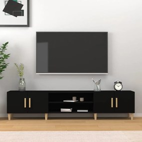 816257 vidaXL Comodă TV, negru, 180x31,5x40 cm, lemn prelucrat