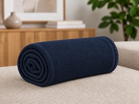 Patura din fleece MELVIRA DUO, albastru inchis Dimensiune: 180 x 200 cm