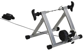 Suport pentru bicicleta cu 5 niveluri de rezistenta reglabile, frana magnetica din tub de otel 54.5x47.2x39.1cm, argintiu HOMCOM | Aosom RO