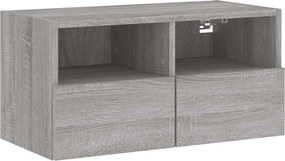 vidaXL Comodă TV de perete, gri sonoma, 60x30x30 cm, lemn prelucrat