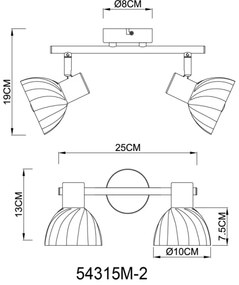 Spot Globo 54315M-2 ZACHERY 2xE14/40W/230V auriu