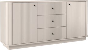 Comodă cu sertare pe soclu Vesper 160 cm - cashmir / mânere negre