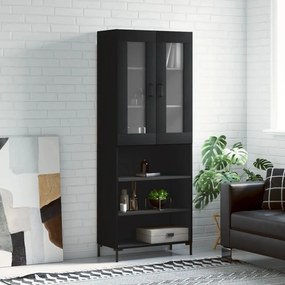 vidaXL Dulap înalt, negru, 69,5x34x180 cm, lemn compozit