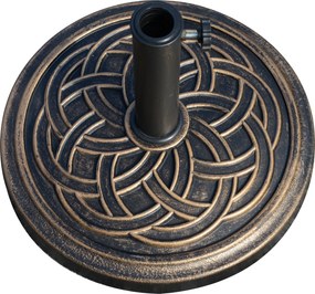 Outsunny Suport Umbrelă 12kg, Design Rotund, Stil Bronz, pentru Exterior | Aosom Romania