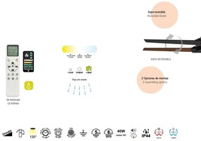 Lustra LED, Ventilator cu telecomanda, IP44, BRISA alb MA-8724