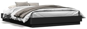 3209780 vidaXL Cadru de pat cu lumini LED, negru, 160x200 cm