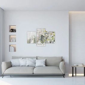 Tablou - Flori albe, vintage (90x60 cm)