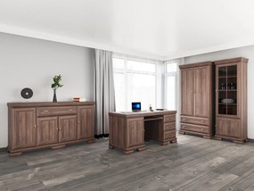 Set de mobilier Parma B125Samoa King Nuca, Părți separate, Cu dulap, Cu masa de birou, Cu componente suplimentare, PAL laminat, Sticlă