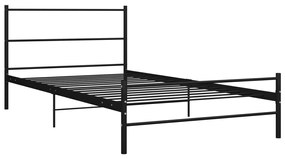286496 vidaXL Cadru de pat, negru, 90 x 200 cm, metal