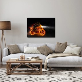 Tablou - Motociclist cu flăcări (70x50 cm)