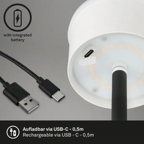 Briloner 1438015 - Lampă de podea LED dimabilă KIKI, 4,3 W/5 V, IP44, 2600 mAh, negru