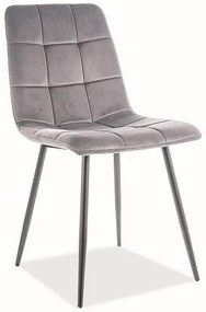 Scaun de bucaterie Mila Velvet, gri/negru
