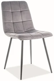 Scaun de bucaterie Mila Velvet, gri/negru