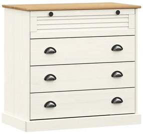 vidaXL Comodă cu sertare VIGO, alb, 80x40x76 cm, lemn masiv de pin