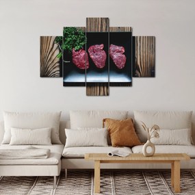 Tablou cu carne pe farfurie (150x105 cm)