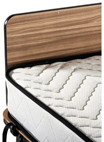 Pat pliabil metalic pentru o persoană cu saltea HERON 80x190 cm, alb, capacitate portantă 120 kg