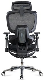 Scaun ergonomic de birou negru rezistent 150 kg din mesh cu suport lombar cu masaj și încălzire SYYT 9521