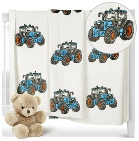 Bellatex Pătură pentru copii Ella Tractoralbastru, 100 x 150 cm