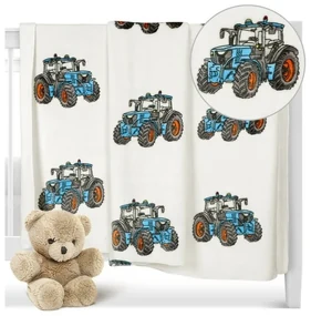 Bellatex Pătură pentru copii Ella Tractoralbastru, 100 x 150 cm
