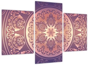 Tablou - Mandala pe gradient violet (90x60 cm)