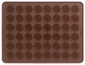 Tavă din silicon pentru copt macarons Lékué, maro