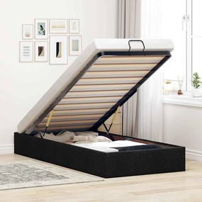 vidaXL Cadru pat otoman fără saltea țesătură neagră 90x200 cm