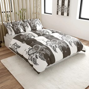 Lenjerie de pat din microfibra TIRSO gri-alb Dimensiune lenjerie de pat: 2 buc 70 x 90 cm | 200 x 220 cm