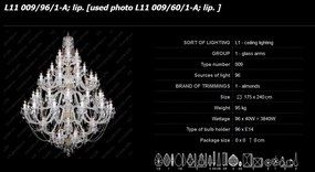 Candelabru XXXL cristal Bohemia 96 brate, L11 009/96/1-A