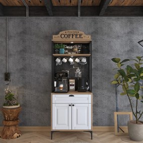 Dulap multifunctional, Hanah Home, JE157, 70x186.4x40 cm, Nuc/Alb